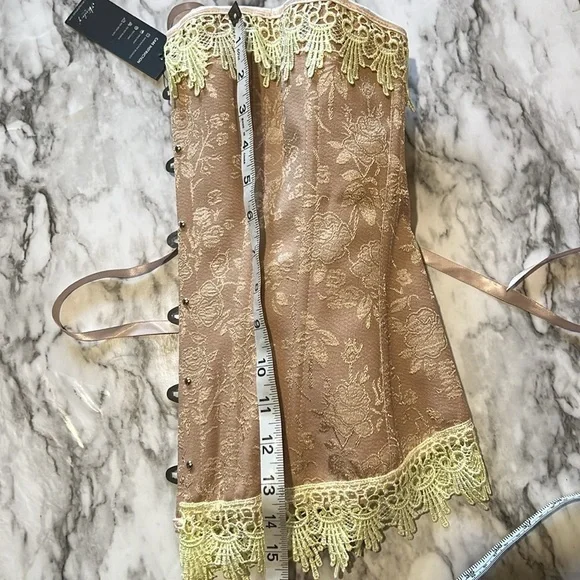 Peach & Cream  Corset Lace up Gothic Bustier - Picture 9 of 9